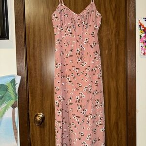 SHEIN Pink Floral Maxi Dress